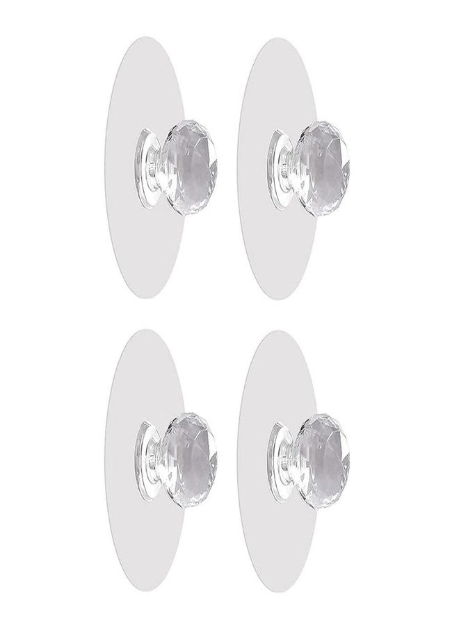 HOUSONIC Enterprise Diamond Crystal Shaped Wall Hooks-Transparent Acrylic Type, and Hook for Hanging Home,Kitchen,Bathroom,Key Frame Holder (Pack of 5) - Image 1